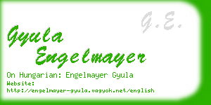 gyula engelmayer business card